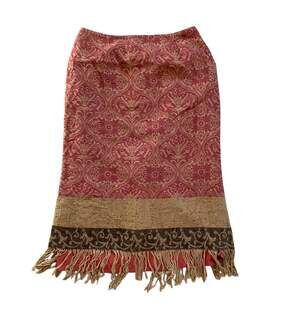 Vintage Parisian Signature Red Pattern Tapestry Skirt Size 10P Cottagecore